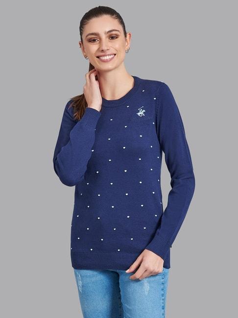 beverly hills polo club navy embellished sweater