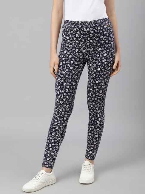 beverly hills polo club navy floral print leggings