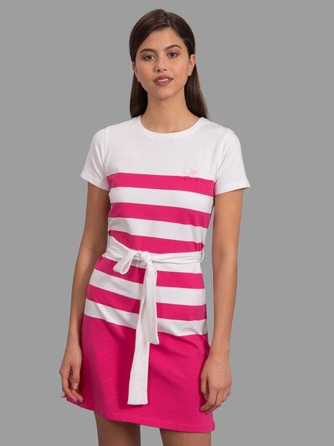 beverly hills polo club pink & white striped dress