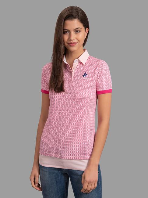beverly hills polo club pink printed tee