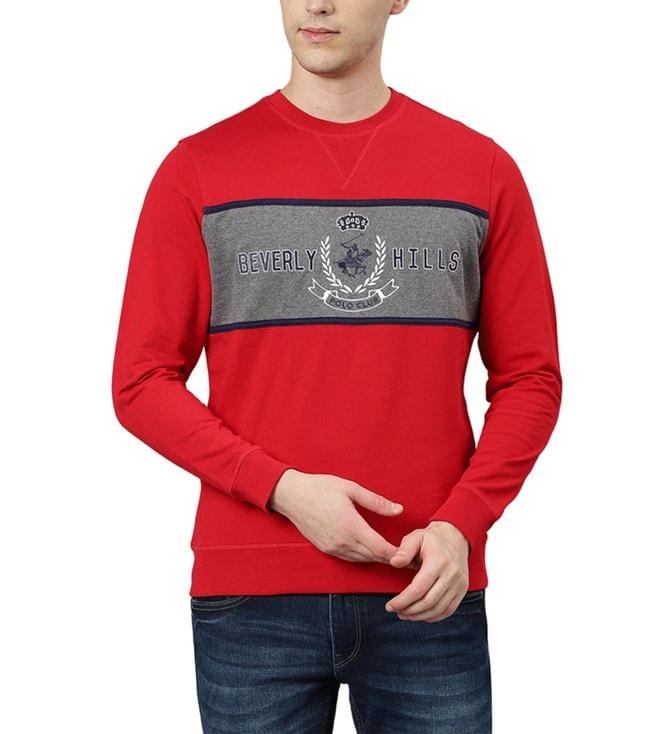 beverly hills polo club red embroidered sweater