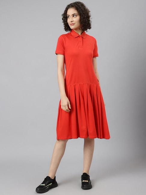 beverly hills polo club red logo a-line dress