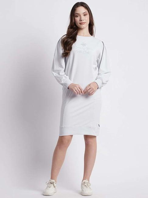 beverly hills polo club white embroidered a-line dress