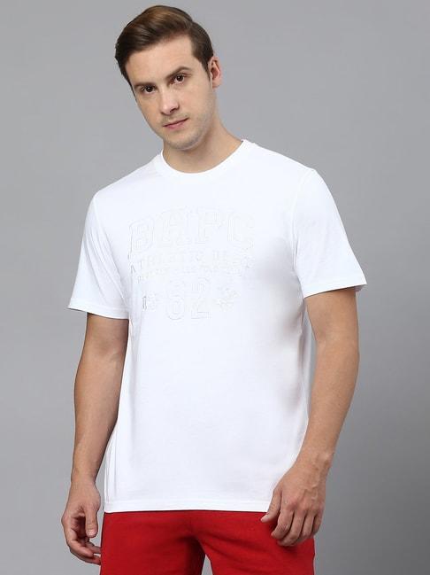 beverly hills polo club white regular fit cotton crew t-shirt