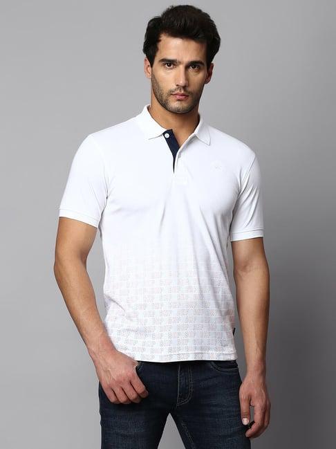 beverly hills polo club white regular fit cotton polo t-shirt