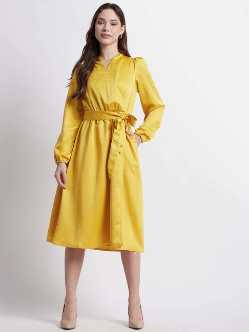 beverly hills polo club yellow a-line dress
