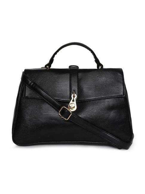 beverly hills polo club black animal effect small satchel handbag