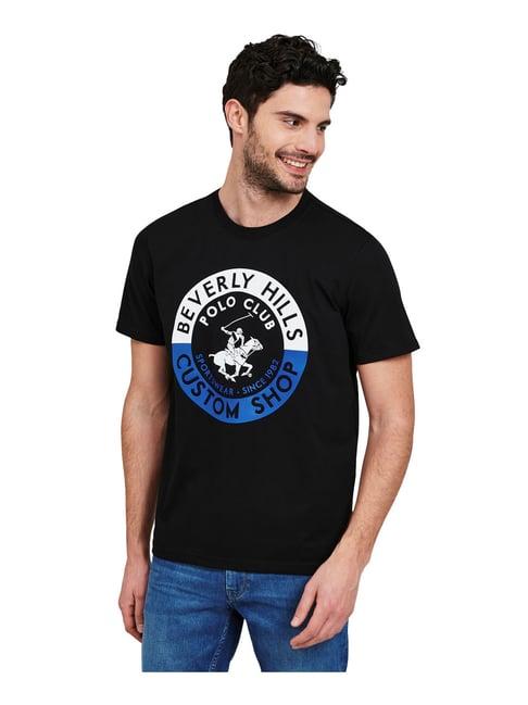 beverly hills polo club black logo printed t-shirt