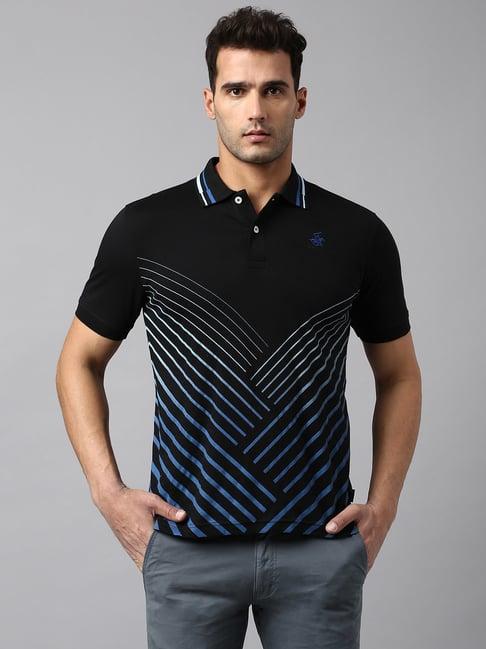 beverly hills polo club black regular fit cotton polo t-shirt