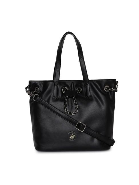 beverly hills polo club black small tote bag