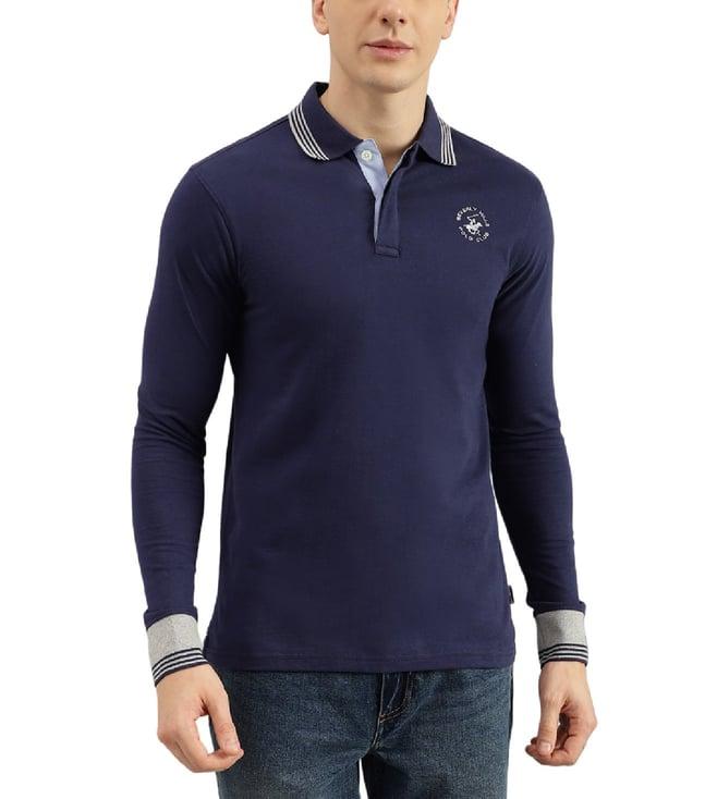 beverly hills polo club blue easy going rugby regular fit t-shirt