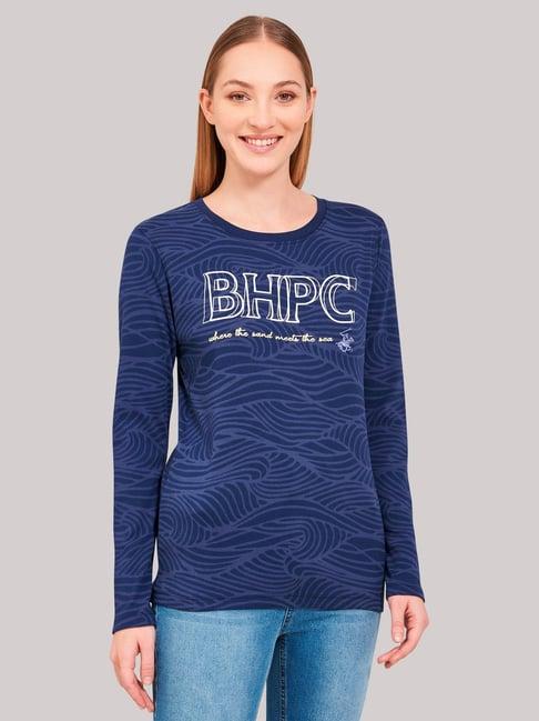 beverly hills polo club blue graphic print t-shirt