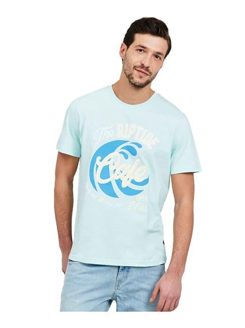 beverly hills polo club blue logo printed t-shirt