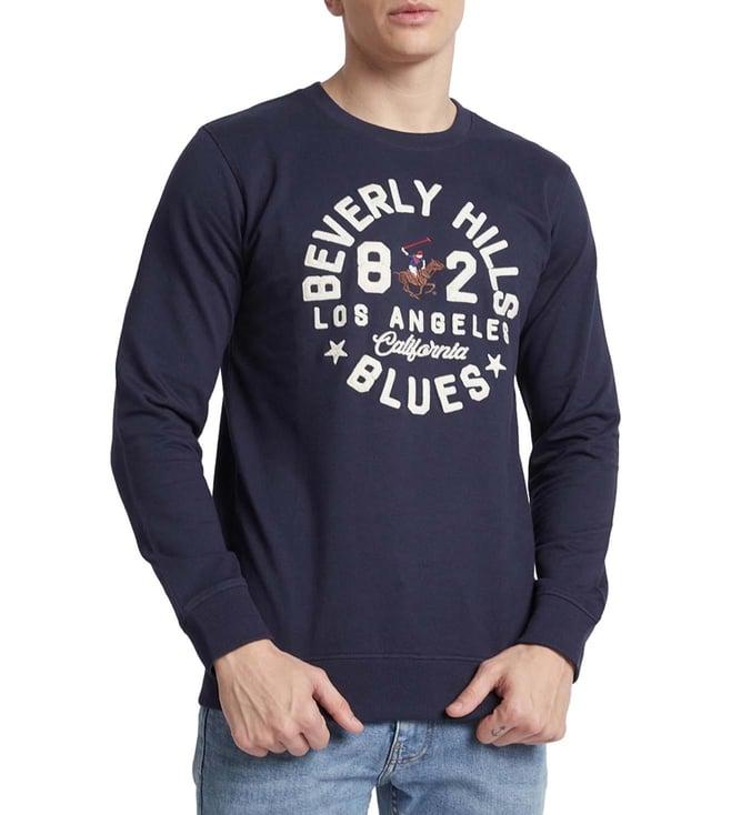 beverly hills polo club blue logo regular fit sweatshirts