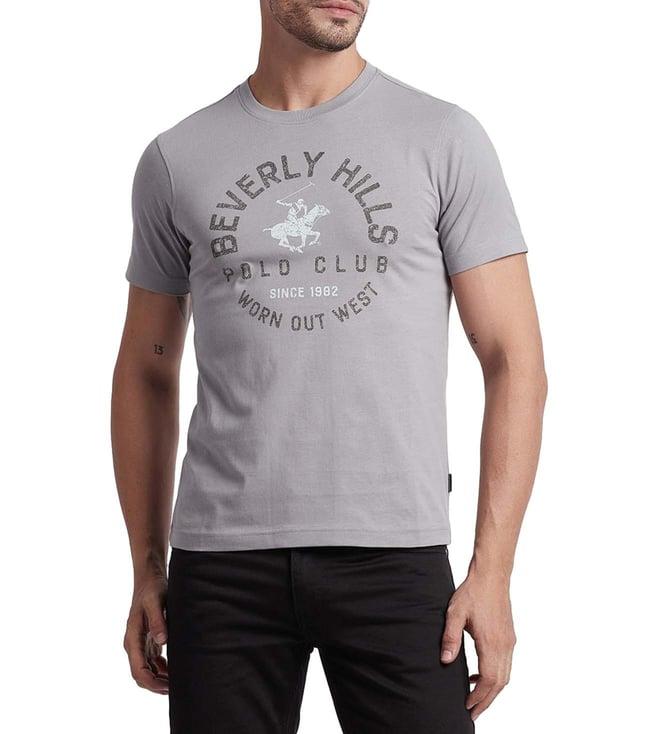 beverly hills polo club blue logo worn out regular fit t-shirts