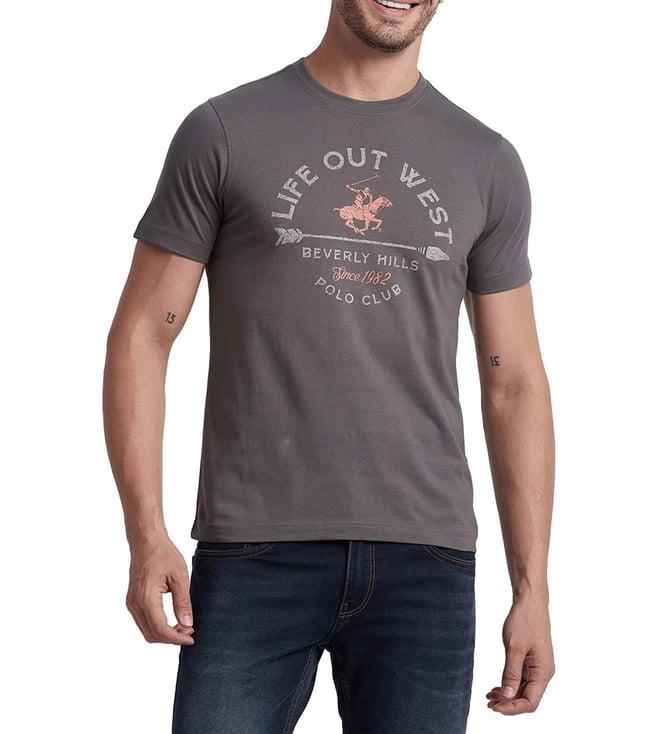 beverly hills polo club blue printed life out west regular fit t-shirts