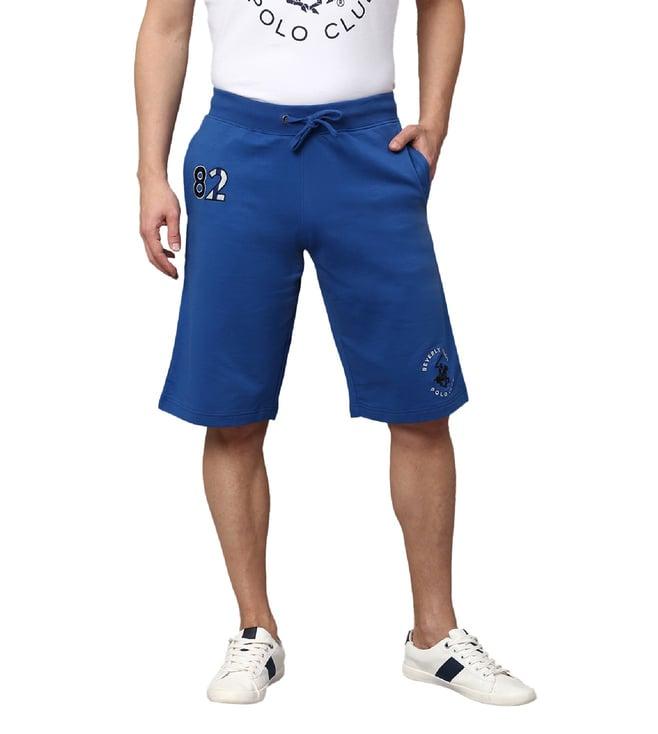 beverly hills polo club blue regular fit cotton shorts