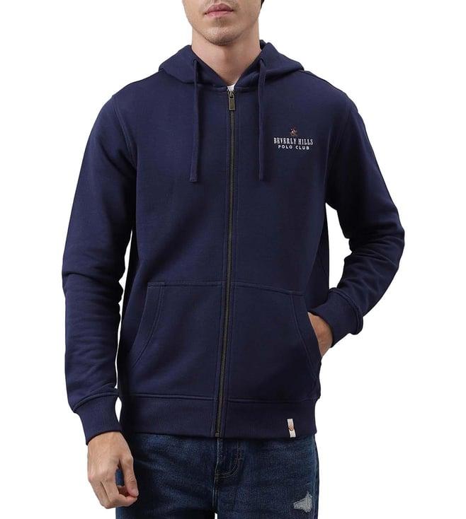 beverly hills polo club blue speckled regular fit hoodies