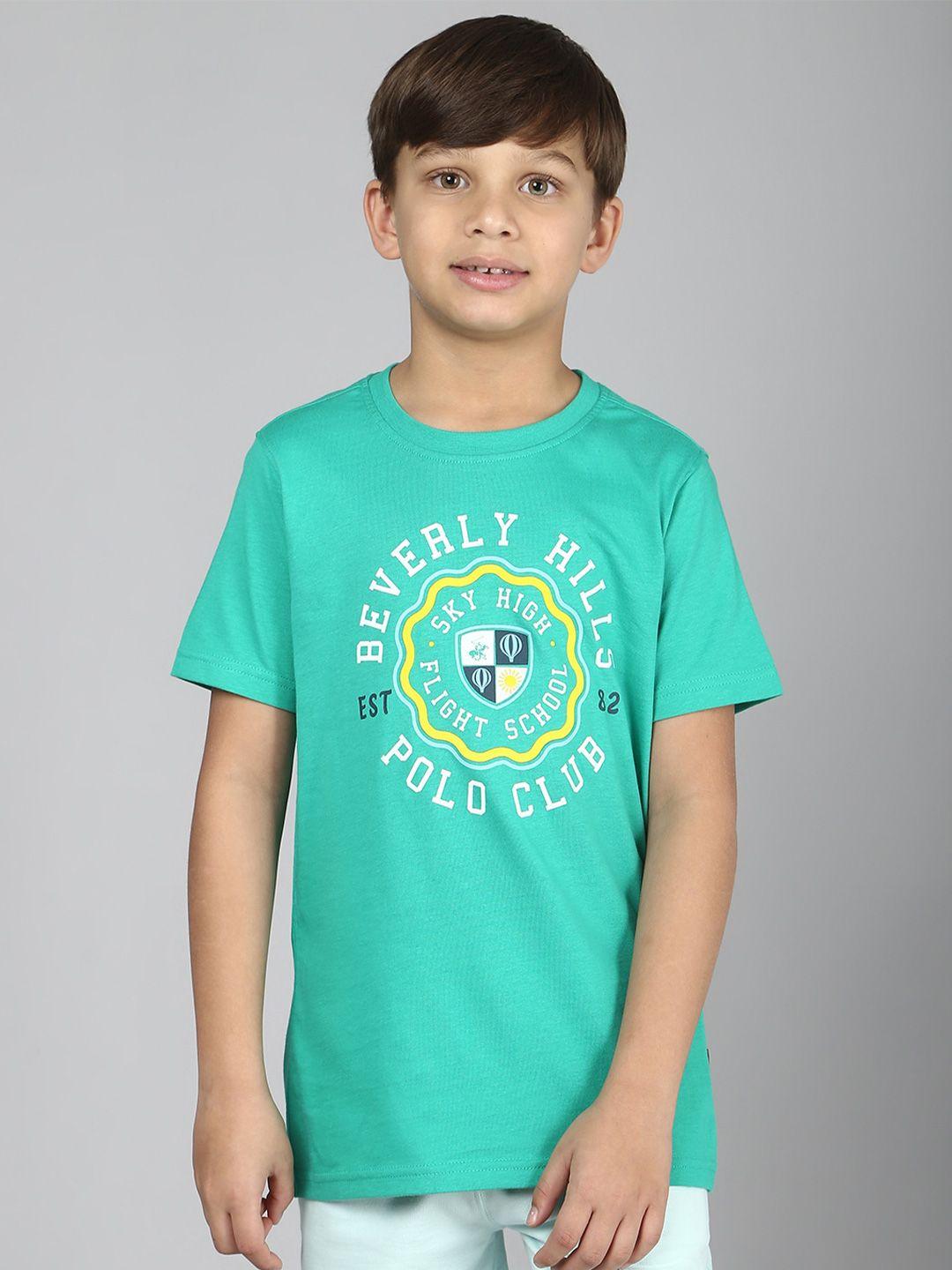 beverly hills polo club boys typography printed pure cotton t-shirt