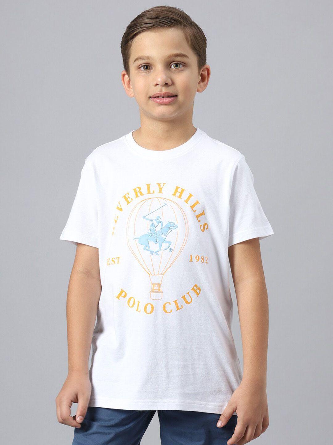 beverly hills polo club boys typography printed pure cotton t-shirt