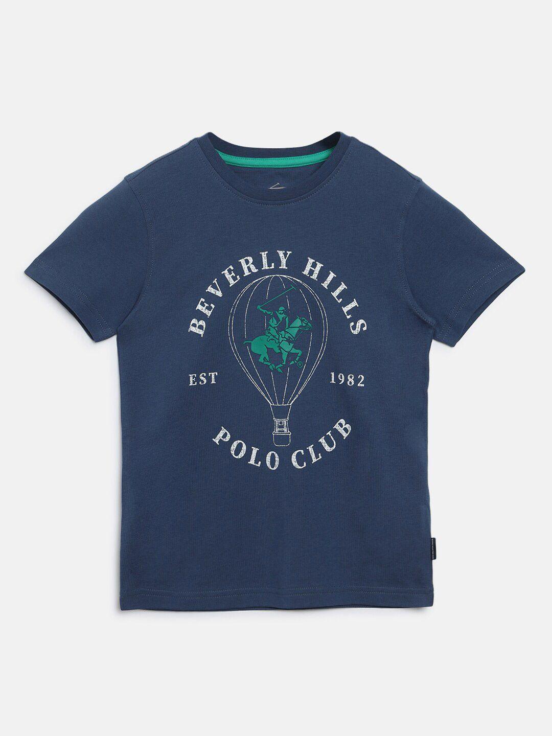 beverly hills polo club boys typography printed pure cotton t-shirt