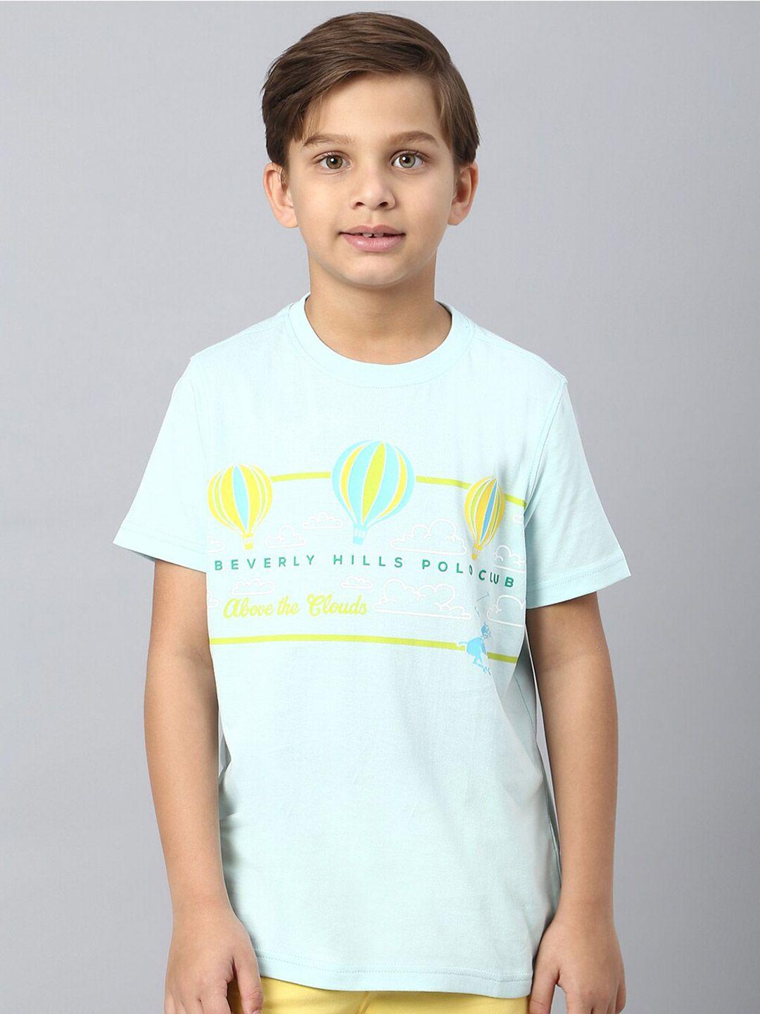 beverly hills polo club boys typography printed pure cotton t-shirt