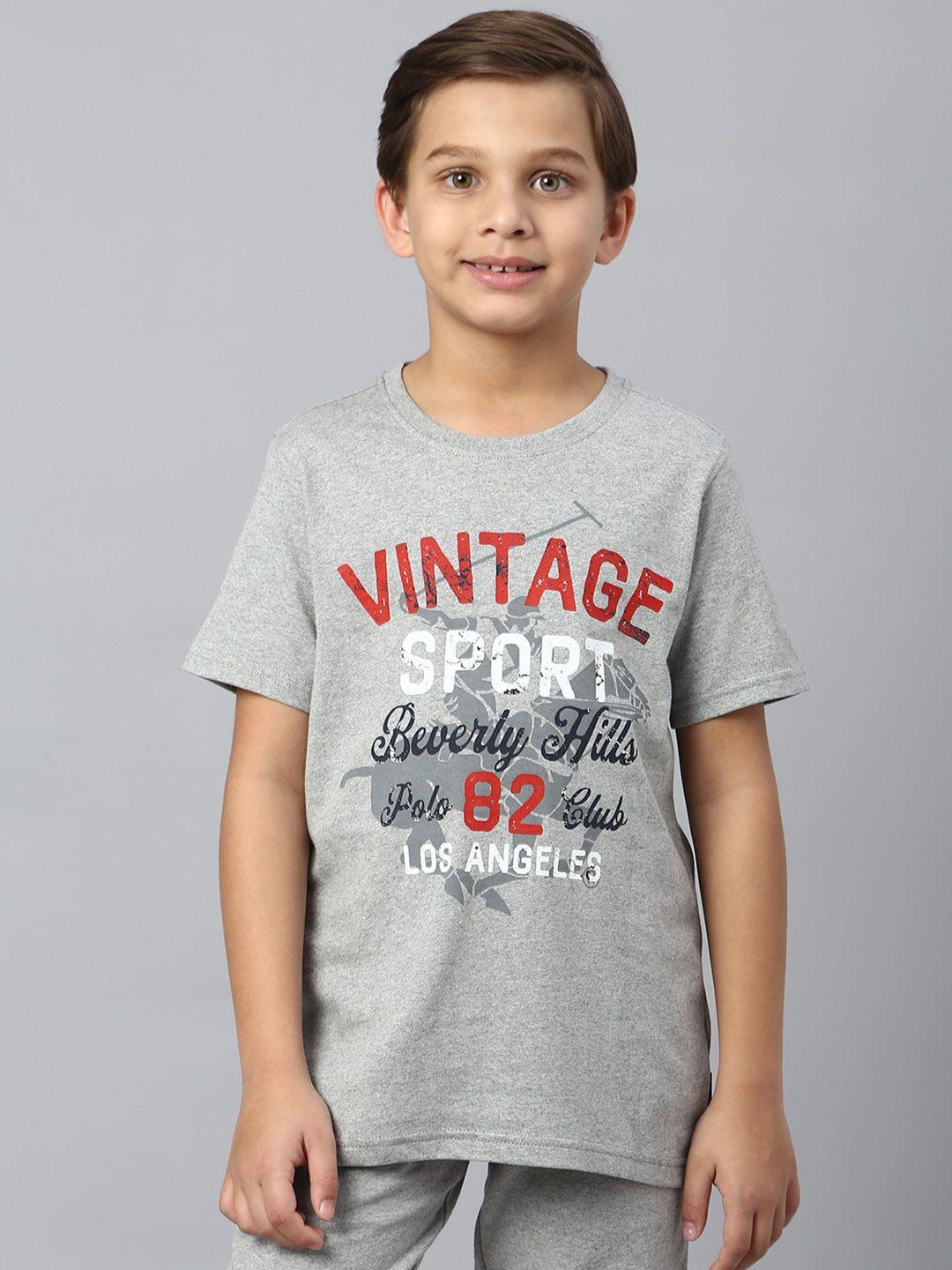 beverly hills polo club boys typography printed round neck cotton t-shirt