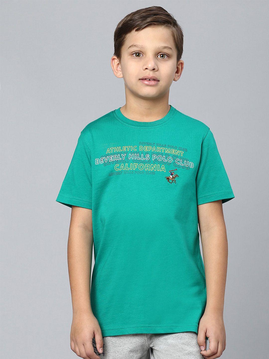 beverly hills polo club boys typography printed round neck cotton t-shirt