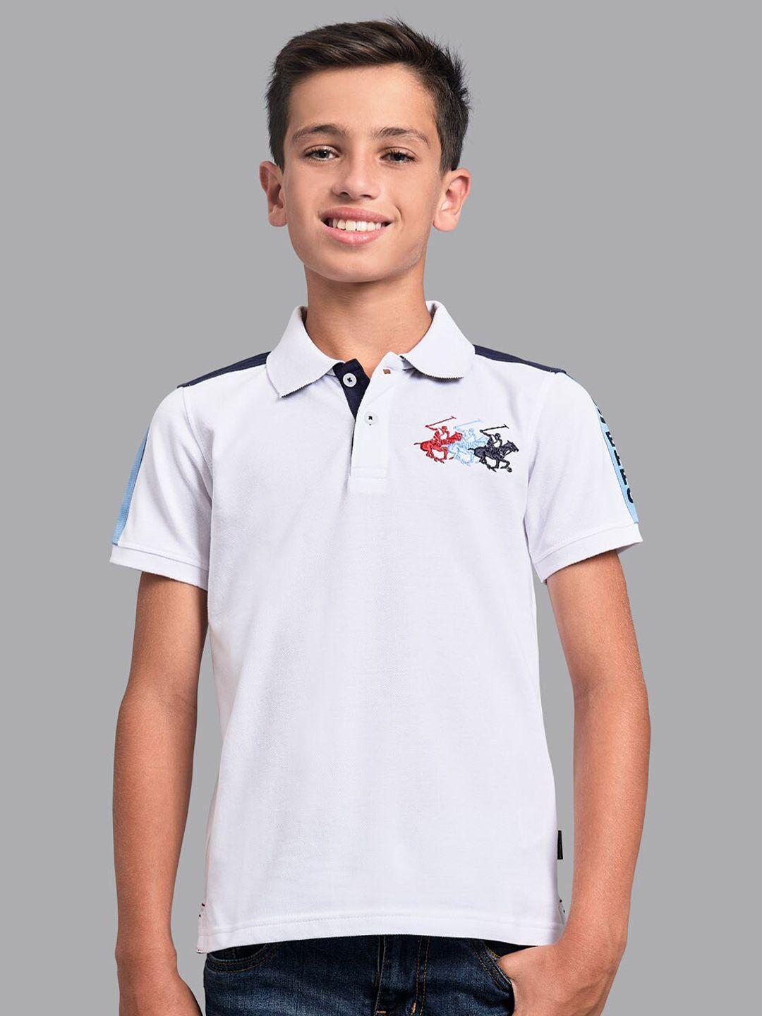 beverly hills polo club boys white polo collar t-shirt