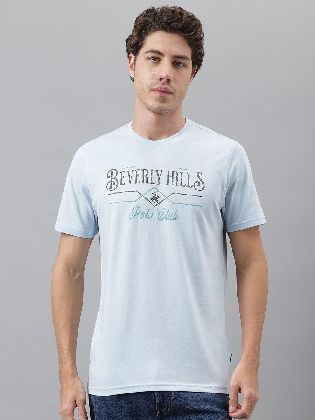 beverly hills polo club brand logo printed pure cotton t-shirt