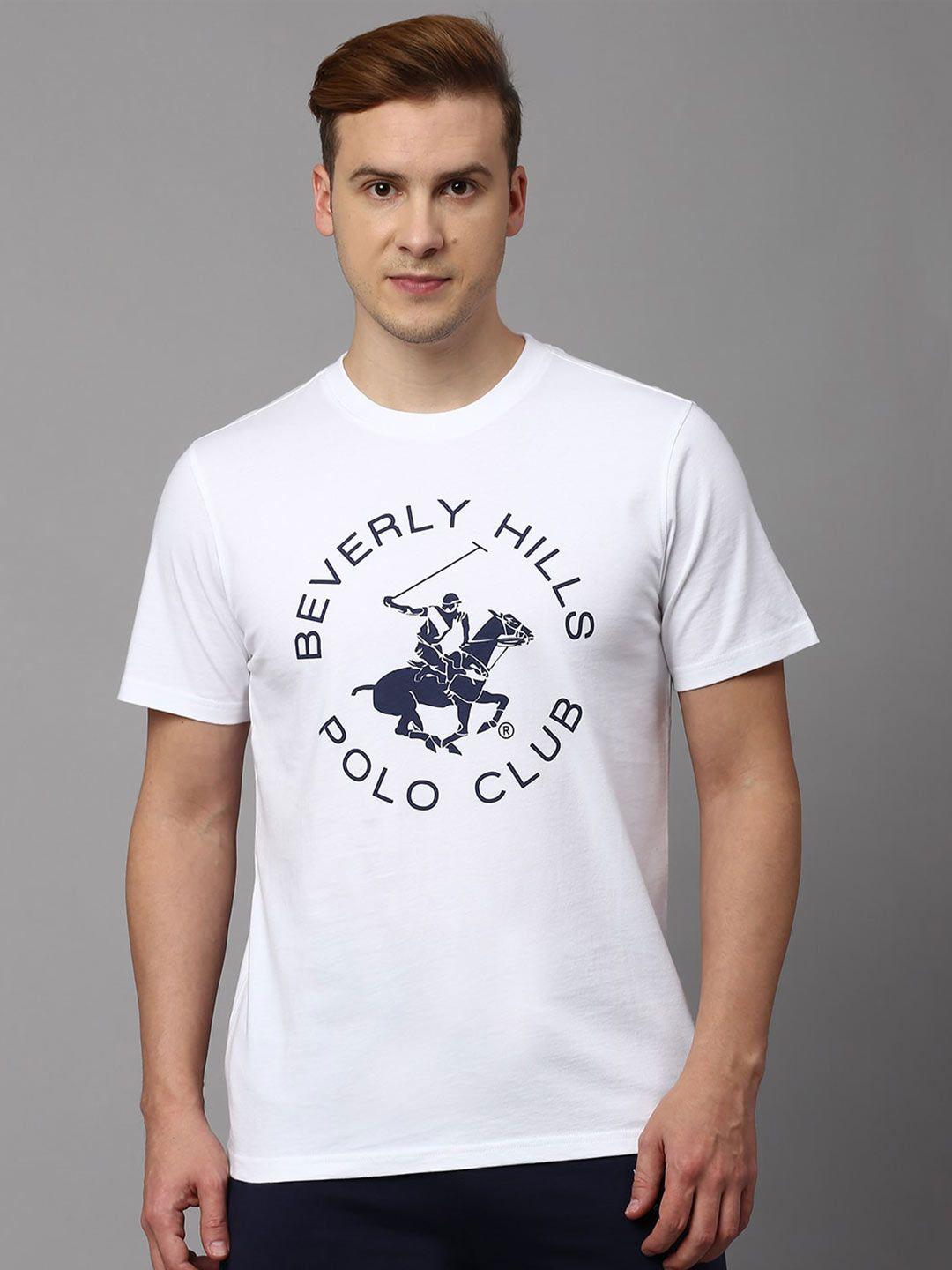 beverly hills polo club brand printed round neck cotton t-shirt