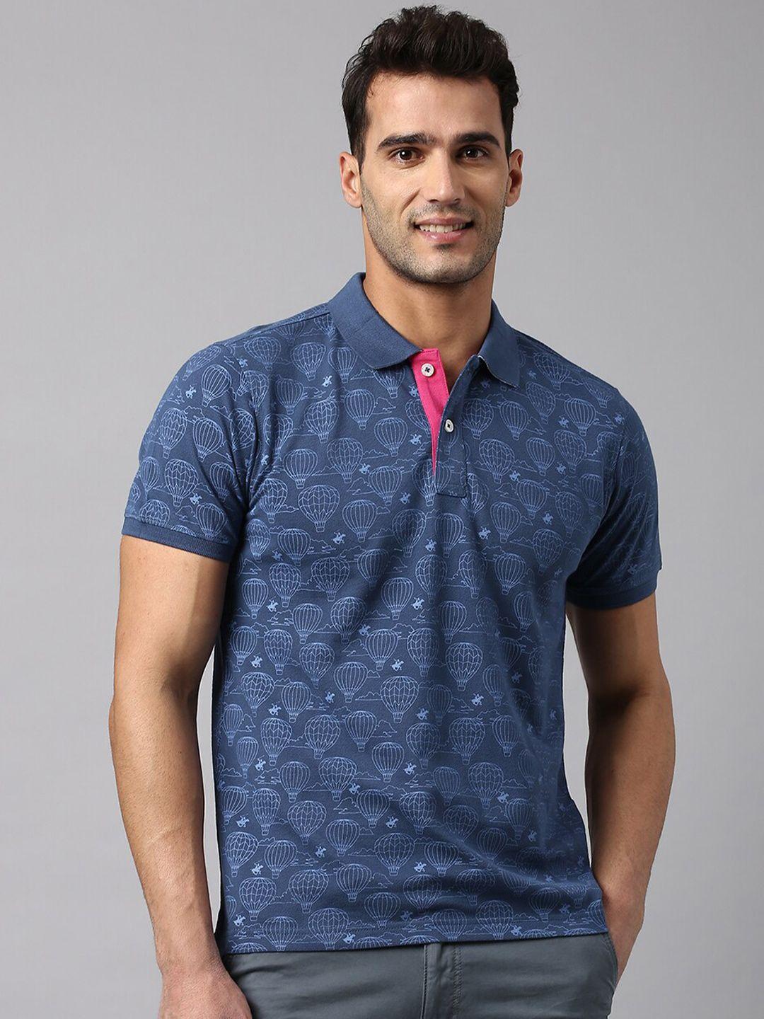 beverly hills polo club conversational printed polo collar pure cotton t-shirt