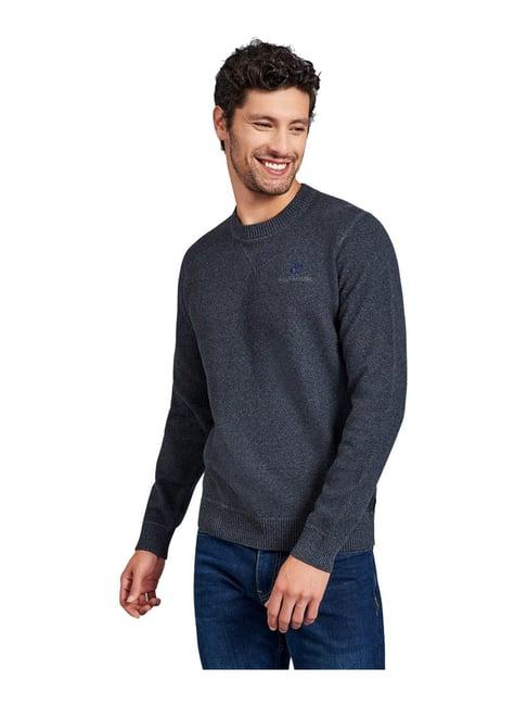 beverly hills polo club dark grey cotton regular fit sweater