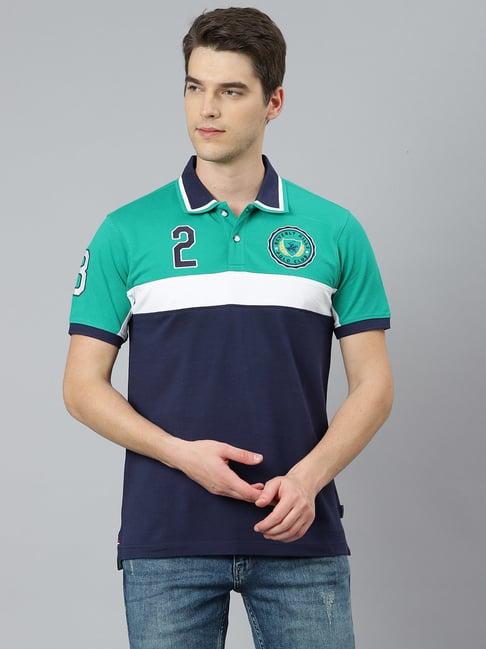 beverly hills polo club green & navy polo t-shirt