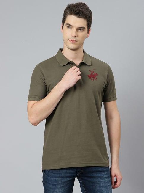 beverly hills polo club green polo t-shirt