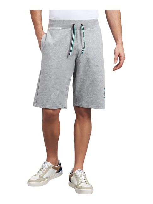 beverly hills polo club grey cotton regular fit logo printed shorts