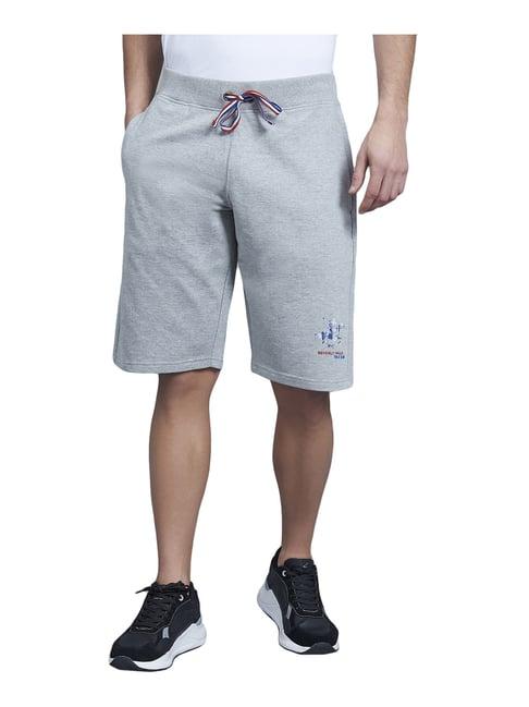 beverly hills polo club grey cotton regular fit logo printed shorts