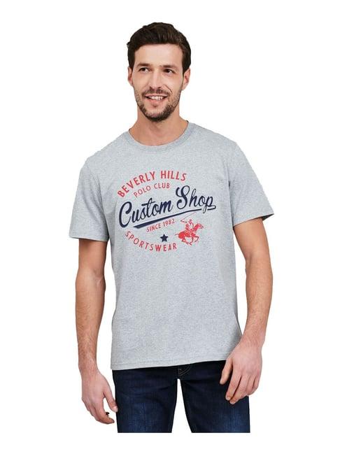 beverly hills polo club grey logo printed t-shirt