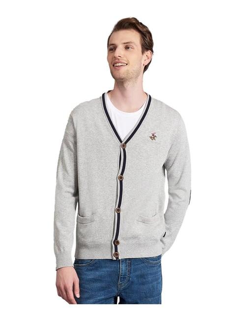 beverly hills polo club grey regular fit cardigan