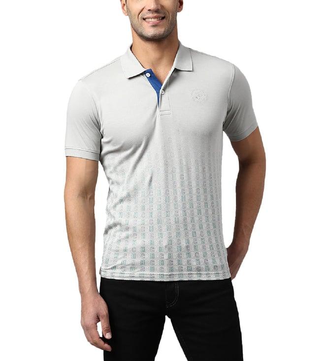 beverly hills polo club grey regular fit cotton polo t-shirt