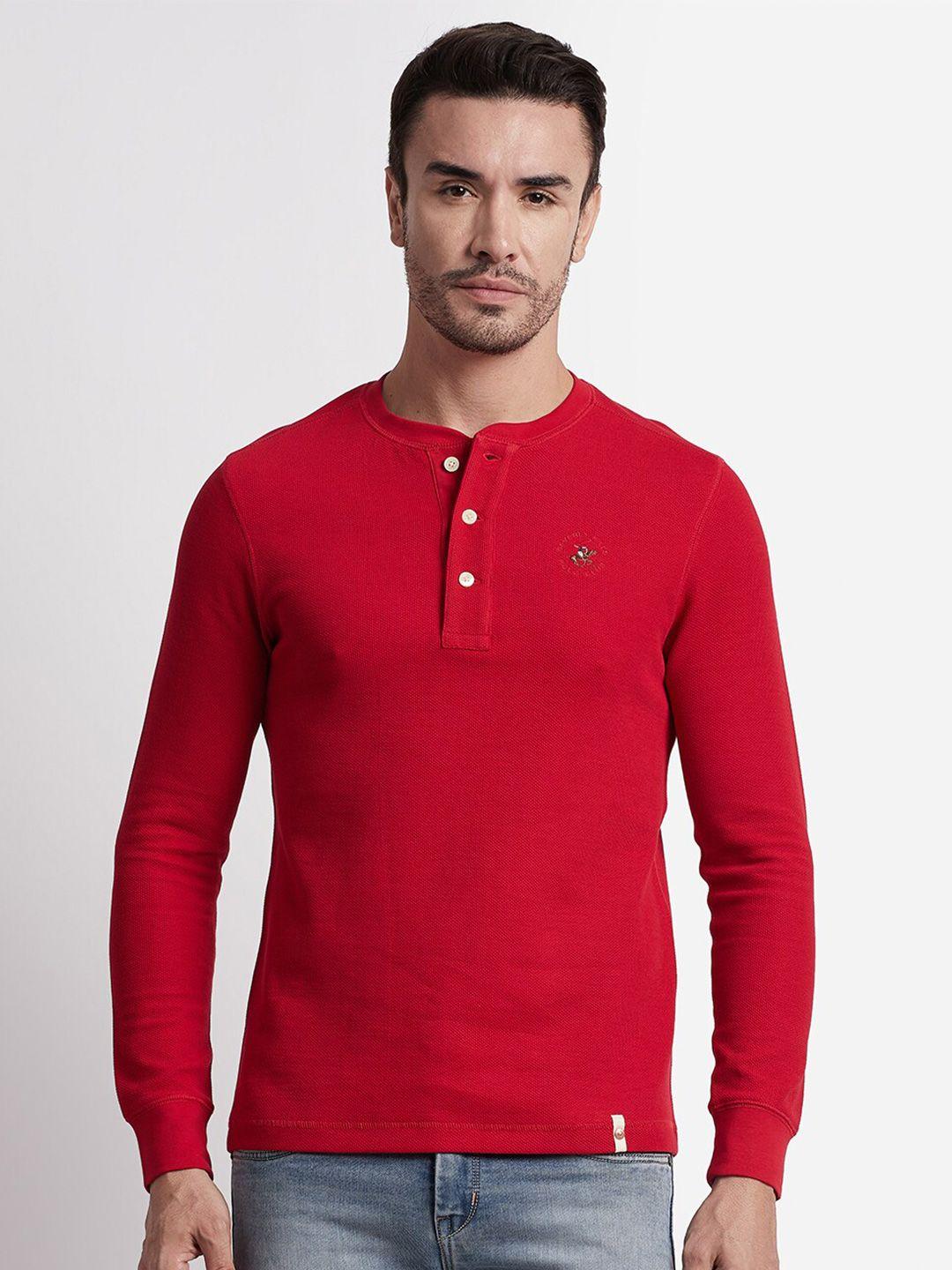 beverly hills polo club henley neck pure cotton t-shirt