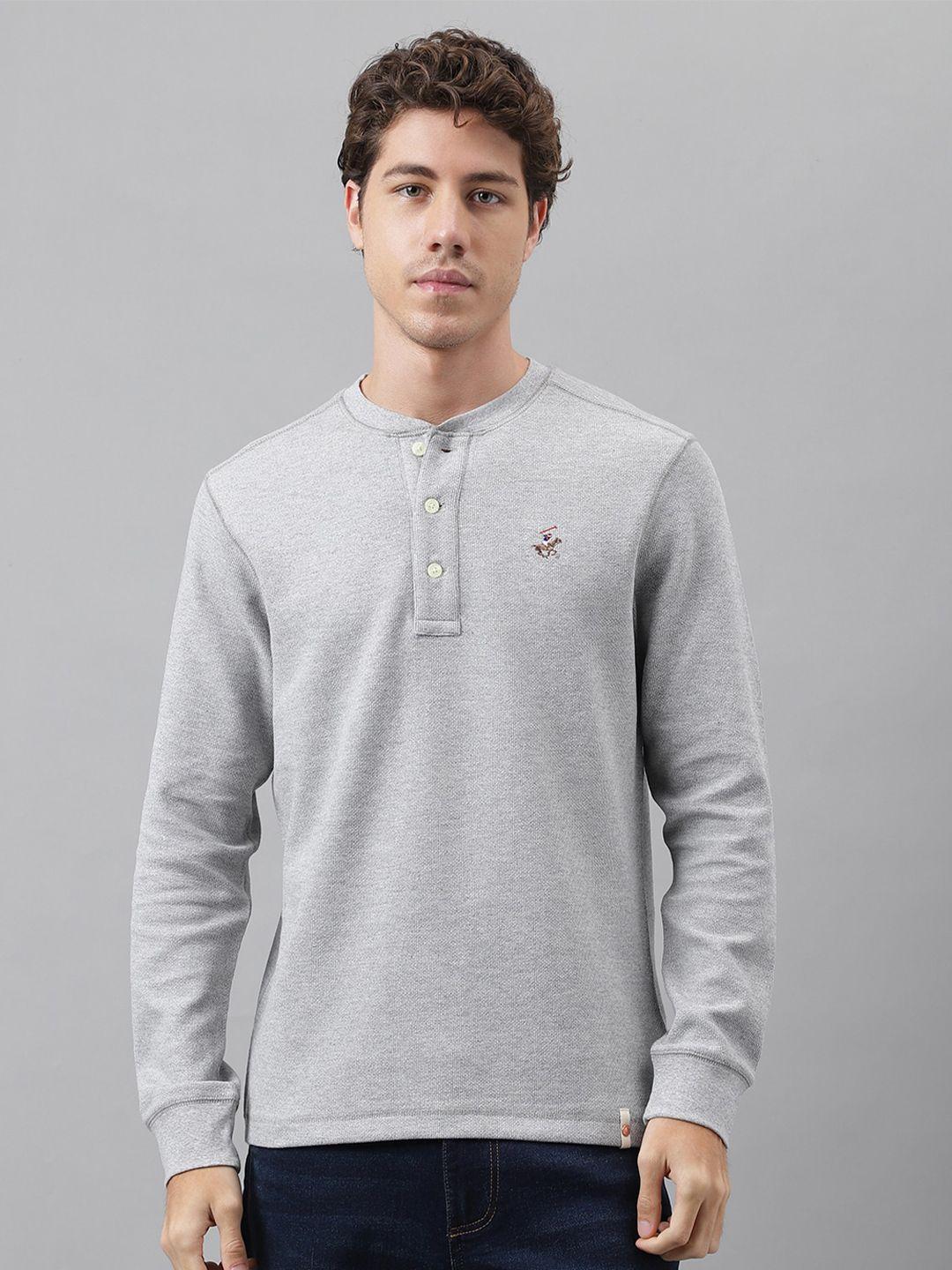 beverly hills polo club henley neck pure cotton t-shirt