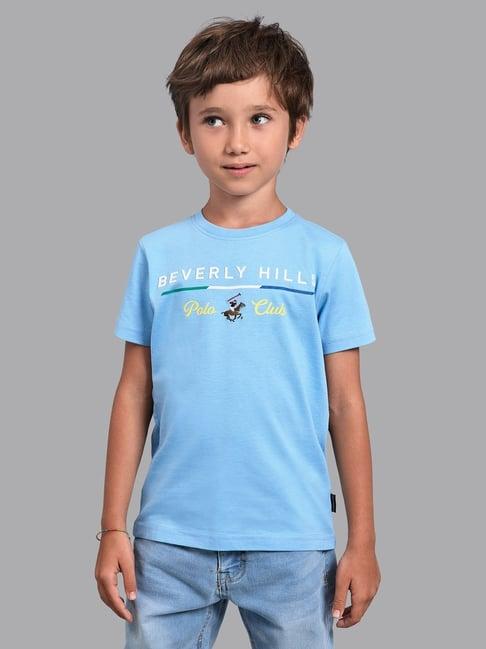 beverly hills polo club kids blue cotton printed t-shirt