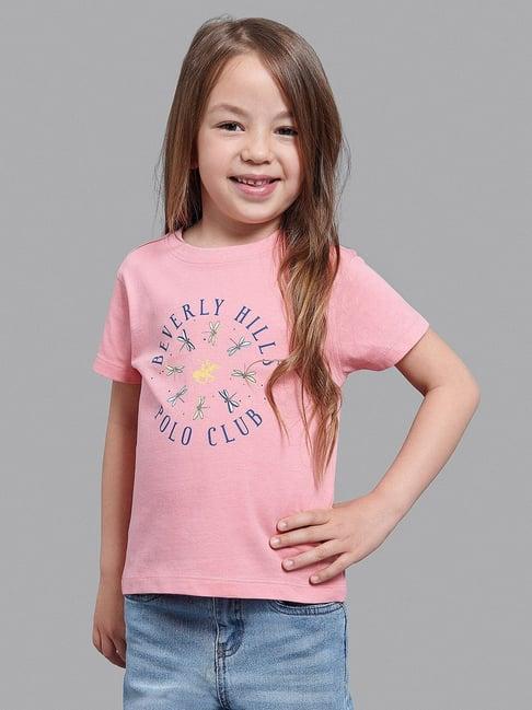 beverly hills polo club kids pink graphic print tee