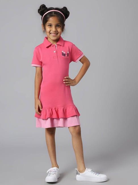 beverly hills polo club kids pink solid polo dress