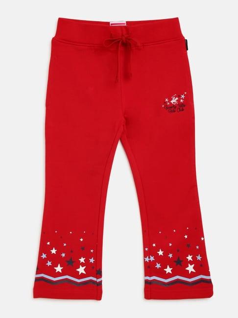 beverly hills polo club kids red printed trackpants