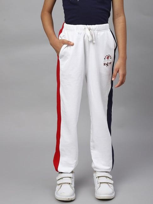 beverly hills polo club kids white & red color block joggers