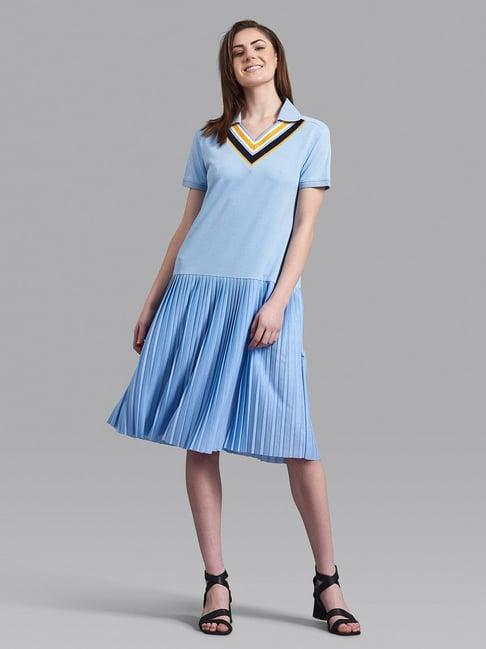 beverly hills polo club light blue a line fit dress
