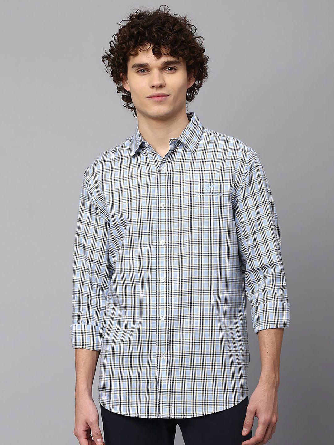 beverly hills polo club men checked casual cotton shirt