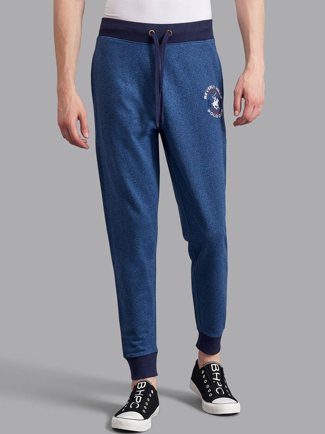 beverly hills polo club men navy blue straight fit cotton joggers